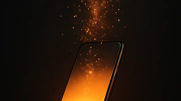 5777DET COM Modern phone with glowing screen